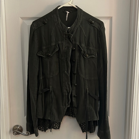 Free People Jackets & Blazers - Free People Dark Green Utility Jacket